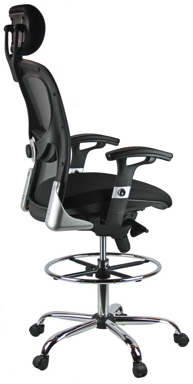 Harwick 3052D deluxe mesh drafting stool — view 3