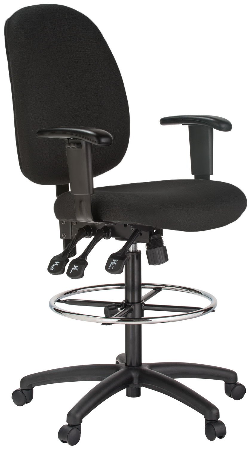 Harwick 6058C-D extra tall drafting chair, black