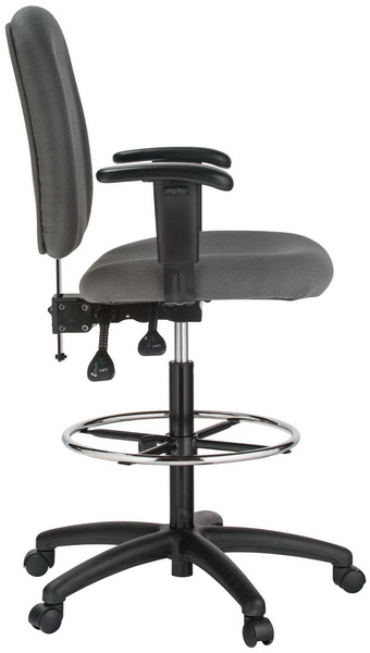 Gray drafting chair with arms 100KE-AA-GY-2-600