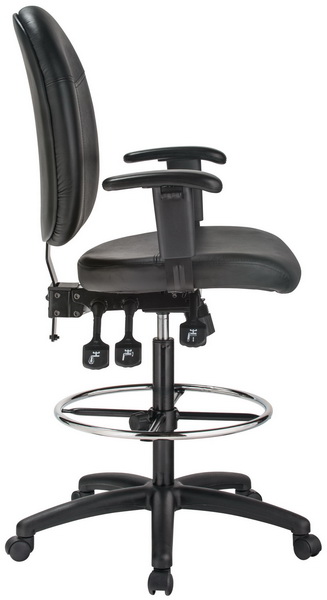 Harwick Contoured Drafting Chair with Adjustable Arms Gray